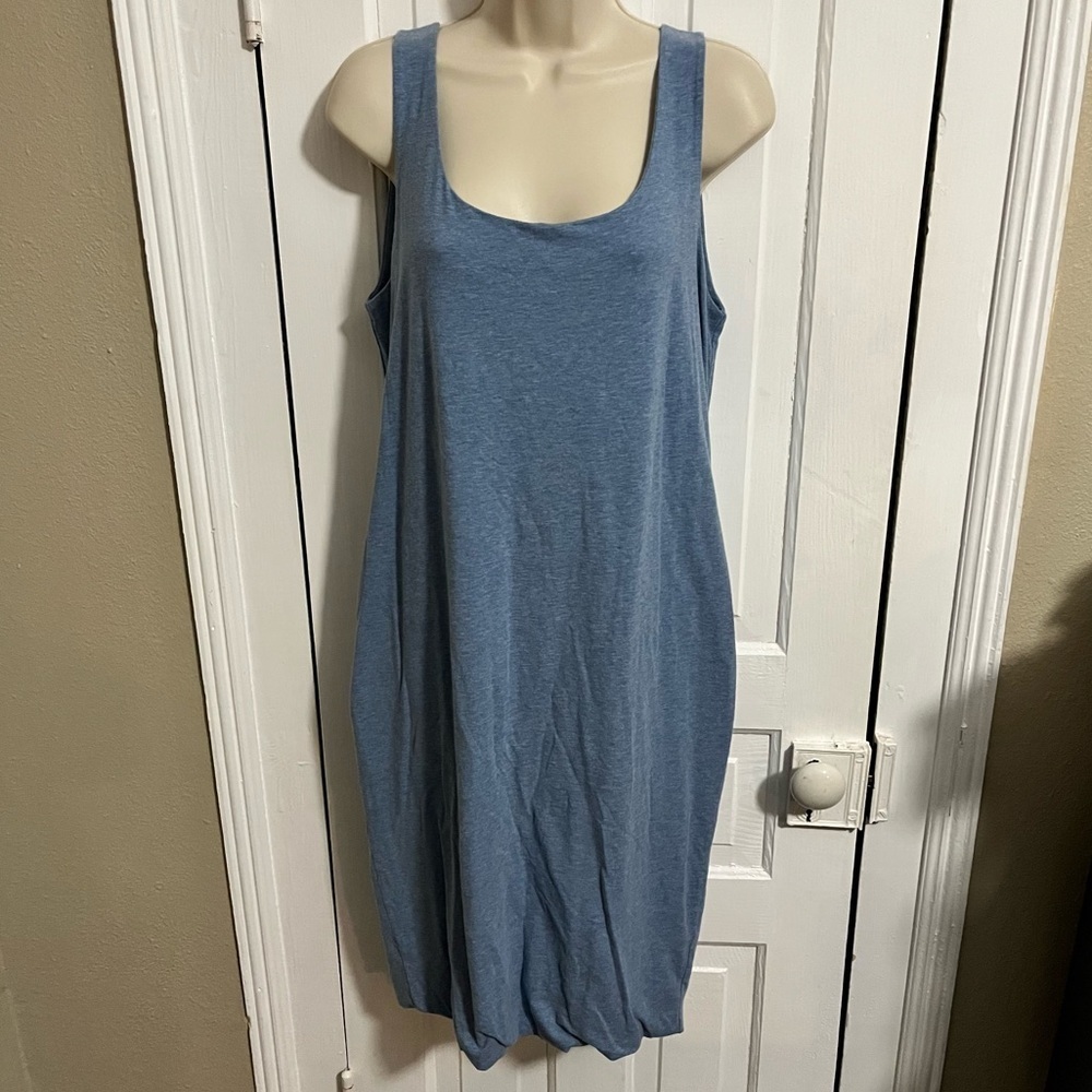 Peruvian Connection Chambray Blue Sleeveless Dress Size Large W1